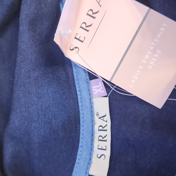 SERRA Sweatshirt Dress Long Sleeves, Navy Blue, size XL - Picture 6 of 11